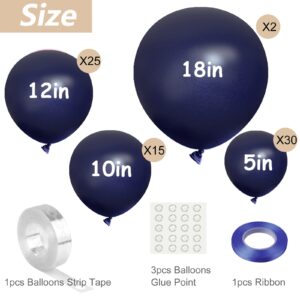 CHRORINE 72 pcs Navy Blue Balloons 4 Different Sizes Dark Blue Balloons Garland Arch Kit for Birthday Wedding Baby Shower Party Decor