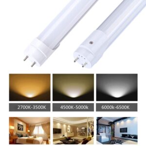 JOMITOP 4FT Led Light Tube, 22W (60W Equivalent), 2640 Lumens, Frosted Cover,Coollight White 6000K, T8 Ballast Bypass Required, Dual-End Powered, AC 90-277V Pack of 4