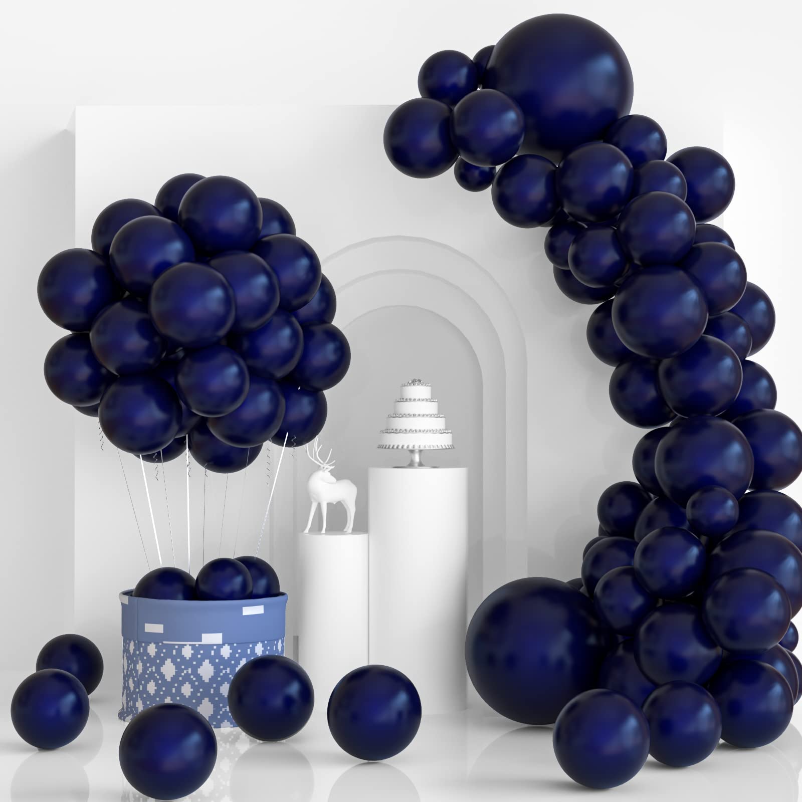 CHRORINE 72 pcs Navy Blue Balloons 4 Different Sizes Dark Blue Balloons Garland Arch Kit for Birthday Wedding Baby Shower Party Decor