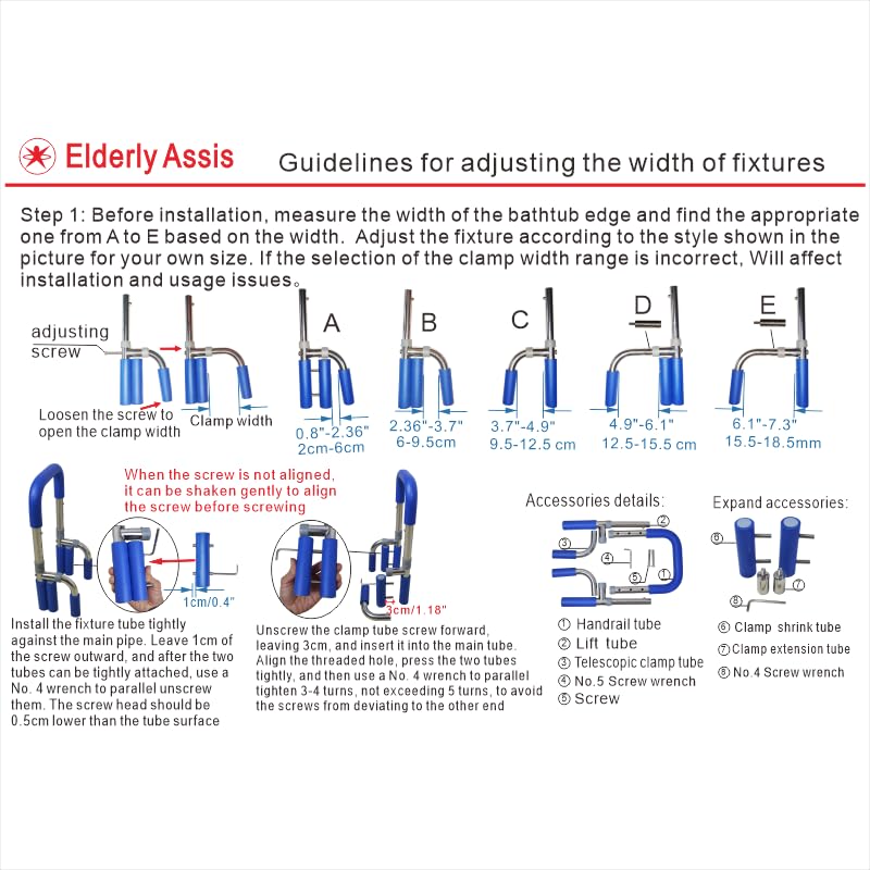 Anti-Slip Bathtub Grab Bar Safety Bar for Seniors and Handicap - for Assistance Getting in and Out of Tub, Easy to Install on Most Tubs