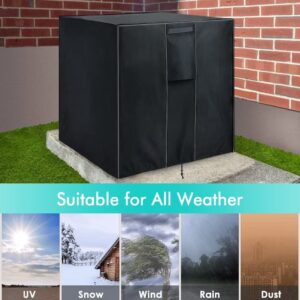 WLEAFJ Air Conditioner Cover for Outside Units, Heavy Duty AC Unit Cover Outdoor for Winter Fits up to 24 x 24 x 30 inches