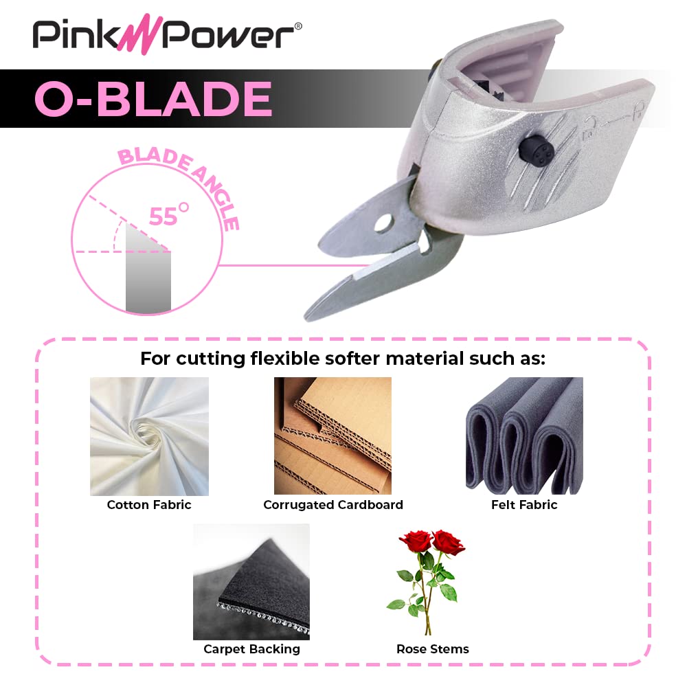 Paper and Fabric Replacement Blade for Pink Power HG2043 3.6V Lithium Ion Pink Cordless Electric Scissors (PPO Blade : 5 Pack)