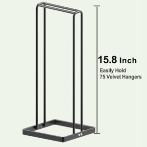 TOFIIGREM Hanger Organizer Hangers Storage, Hanger Rack Holder for 80 Velvet Hangers Plastic Hangers Wire Hangers Wood Hangers Closet Space Saving, Sturdy Clothes Hanger Stacker (Black)