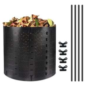 yuewo 220 gallon compost bin outdoor expandable outdoor composter for leaves, grass, coffee grounds, kitchen waste, trees and dead shrubs