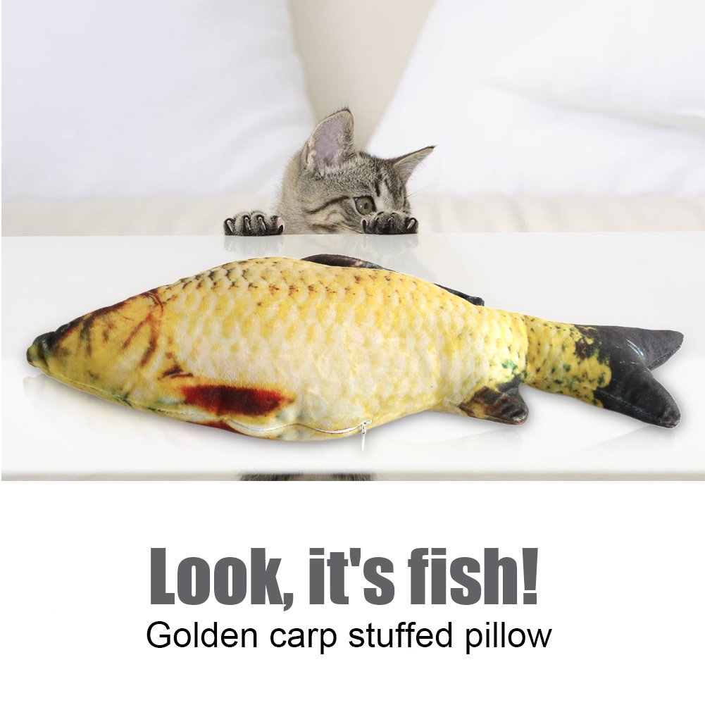 YOUTHINK Plush Toy Fish,Creative 3D Carp Fish Shape Simulation Cushion Throw Pillow Children Gift Sofa Home Decor 60cmgiant Fish Pillow Fish Pillow(40CM)