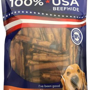 Pet Factory 100% Made in USA Beefhide 3-3.5" Mini Rolls Dog Chew Treats - Peanut Butter Flavor, 35 Count/1 Pack