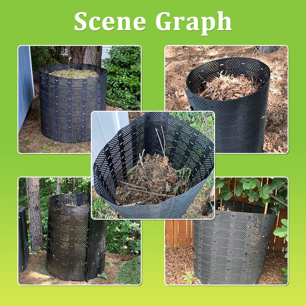 YUEWO 220 Gallon Compost Bin Outdoor Expandable Outdoor Composter for Leaves, Grass, Coffee Grounds, Kitchen Waste, Trees and Dead Shrubs