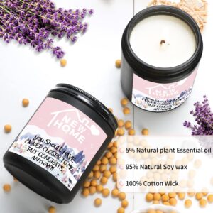 Lavender Scented Candle - Serenity + Calm - Happy Birthday Gifts for Women - Funny Gift for Best Friend Coworker Classmate Bestie Present 8 oz/227g Soy Wax Candle