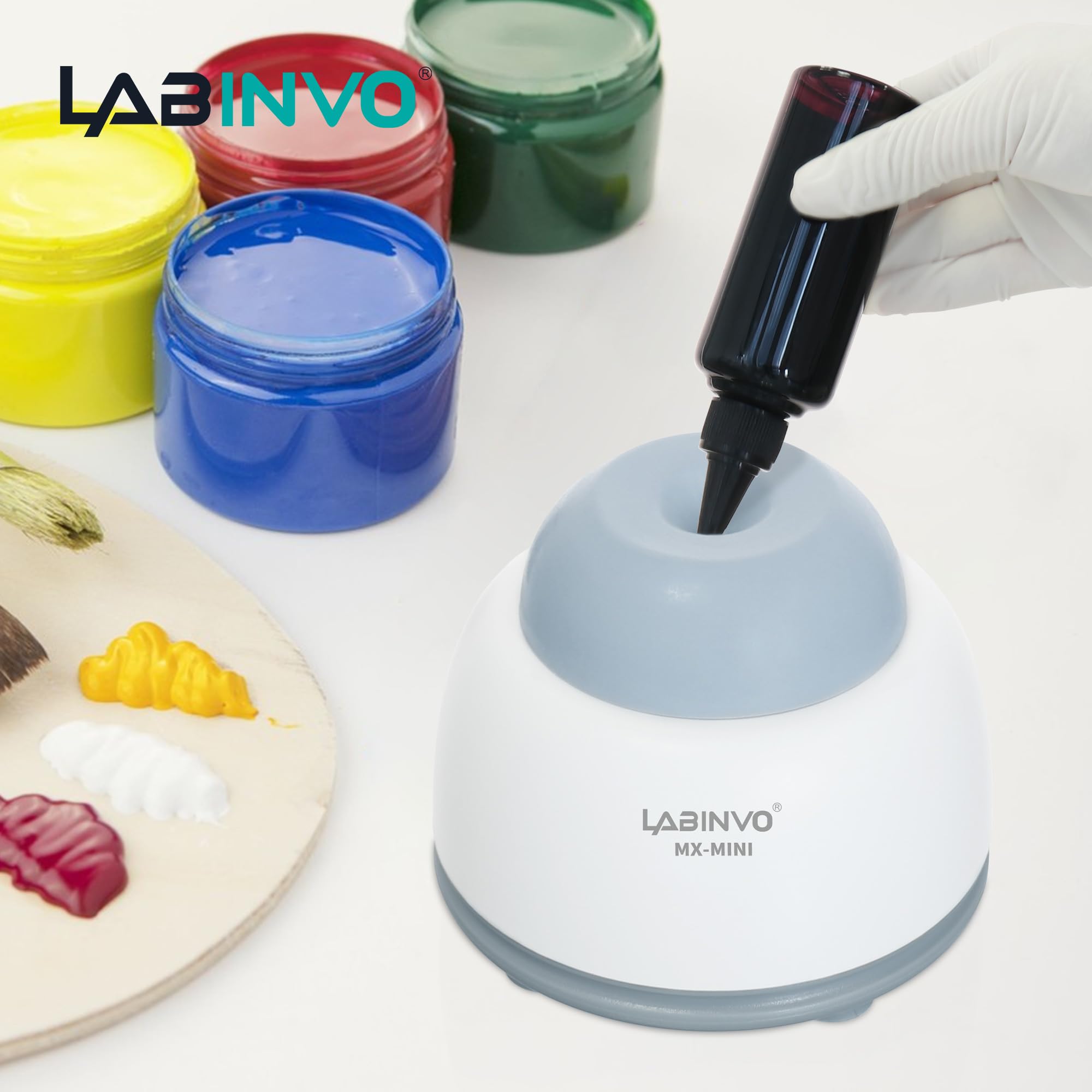 LABINVO Mini Vortex Paint Mixer, Lab Vortex Shakers with Touch Function, Lab Vortexer for Gel Polish, Eyelash Adhesives and Test Tubes Vortex Mixing, IN-MXMN001