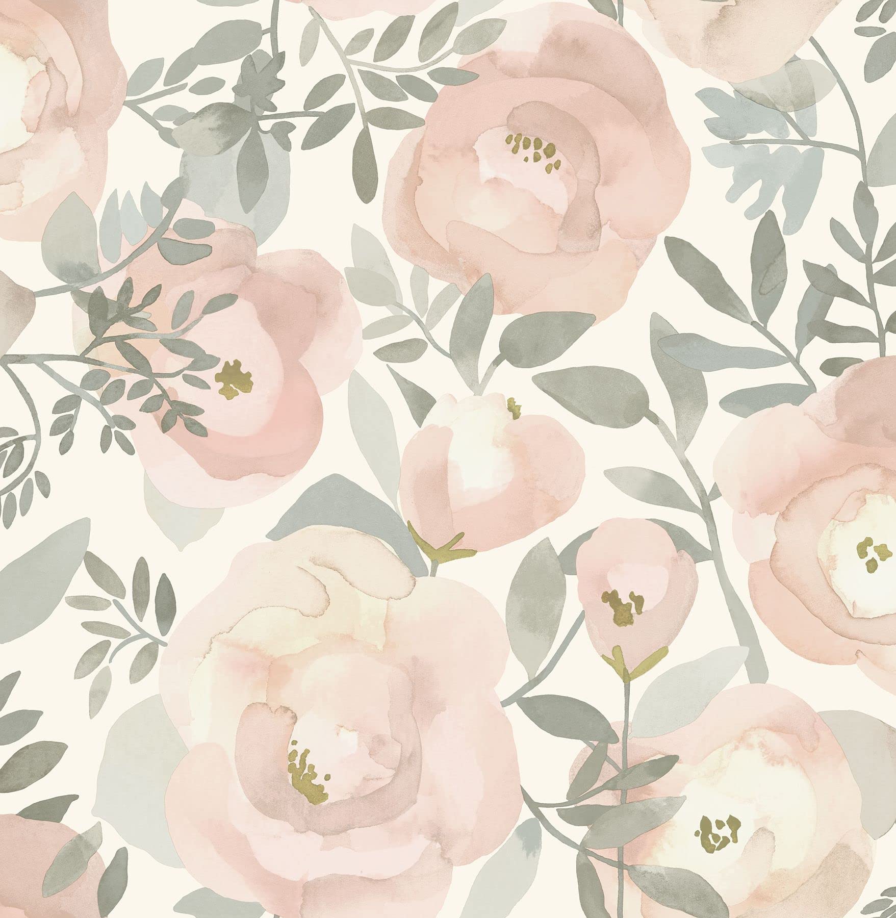 NuWallpaper Rose Peachy Keen Peel & Stick Wallpaper