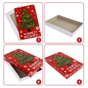 STEFORD Christmas Gift Boxes with Lids,12 PCS Assorted Christmas Shirt Boxes Xmas Gift Wrapping Boxes for Christmas,New Year,Winter Holiday-14.7"x9.5"x2"