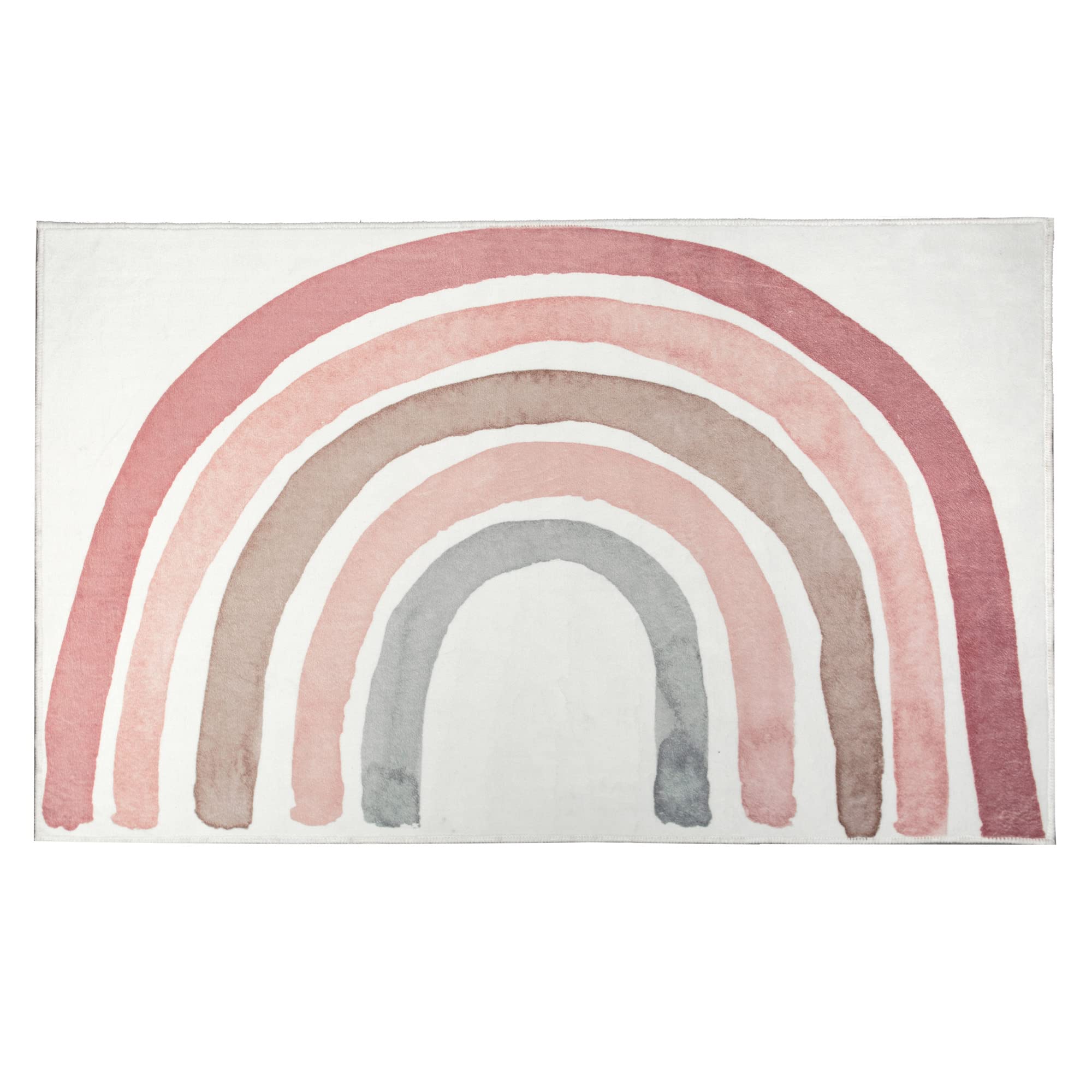 Levtex Baby - Rainbow - Rug/Carpet - 3 x 5 (36in. X 60in.) - Cream, Pink, Mauve, Blush, Grey - 100% Polyester - Woven Fabric Backing