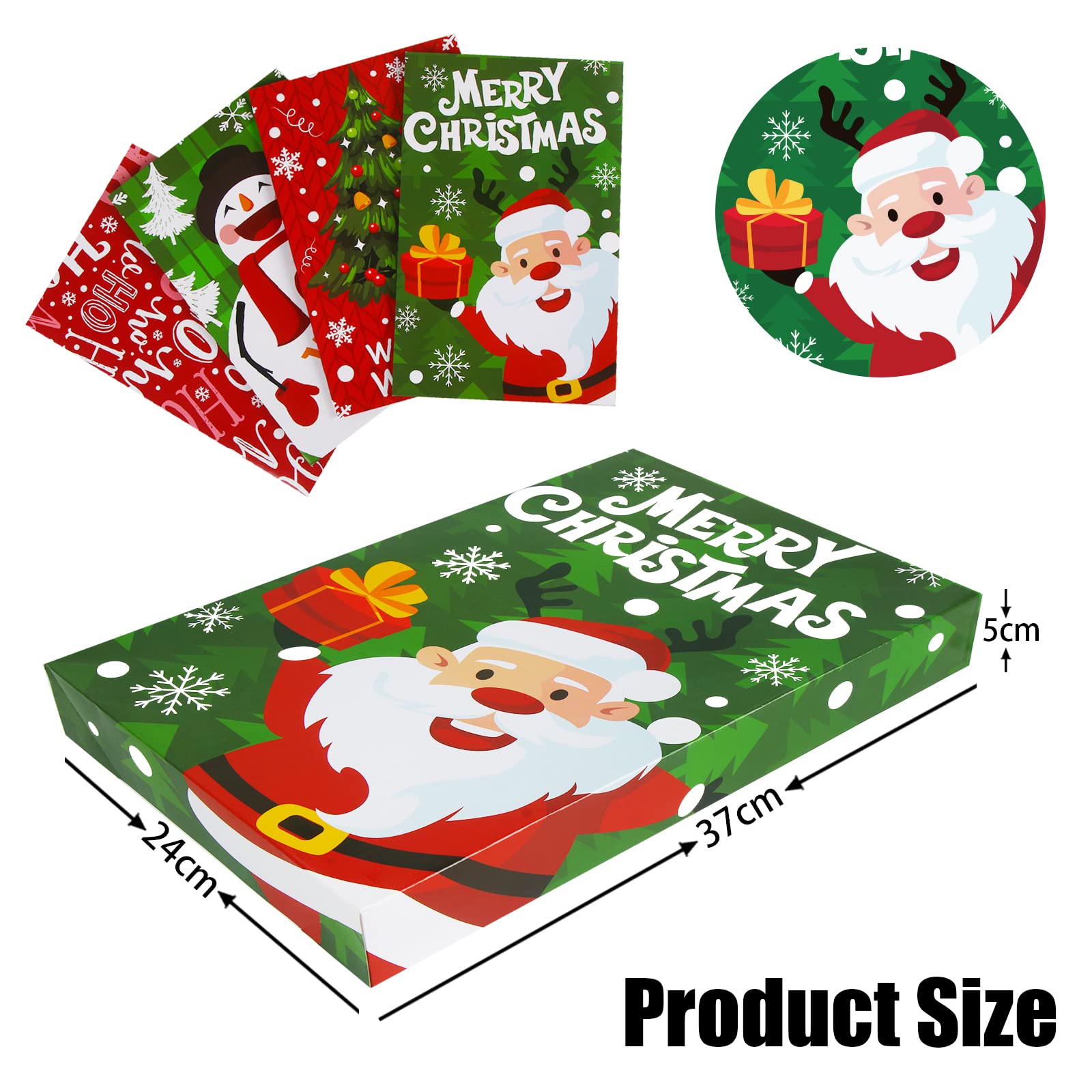 STEFORD Christmas Gift Boxes with Lids,12 PCS Assorted Christmas Shirt Boxes Xmas Gift Wrapping Boxes for Christmas,New Year,Winter Holiday-14.7"x9.5"x2"