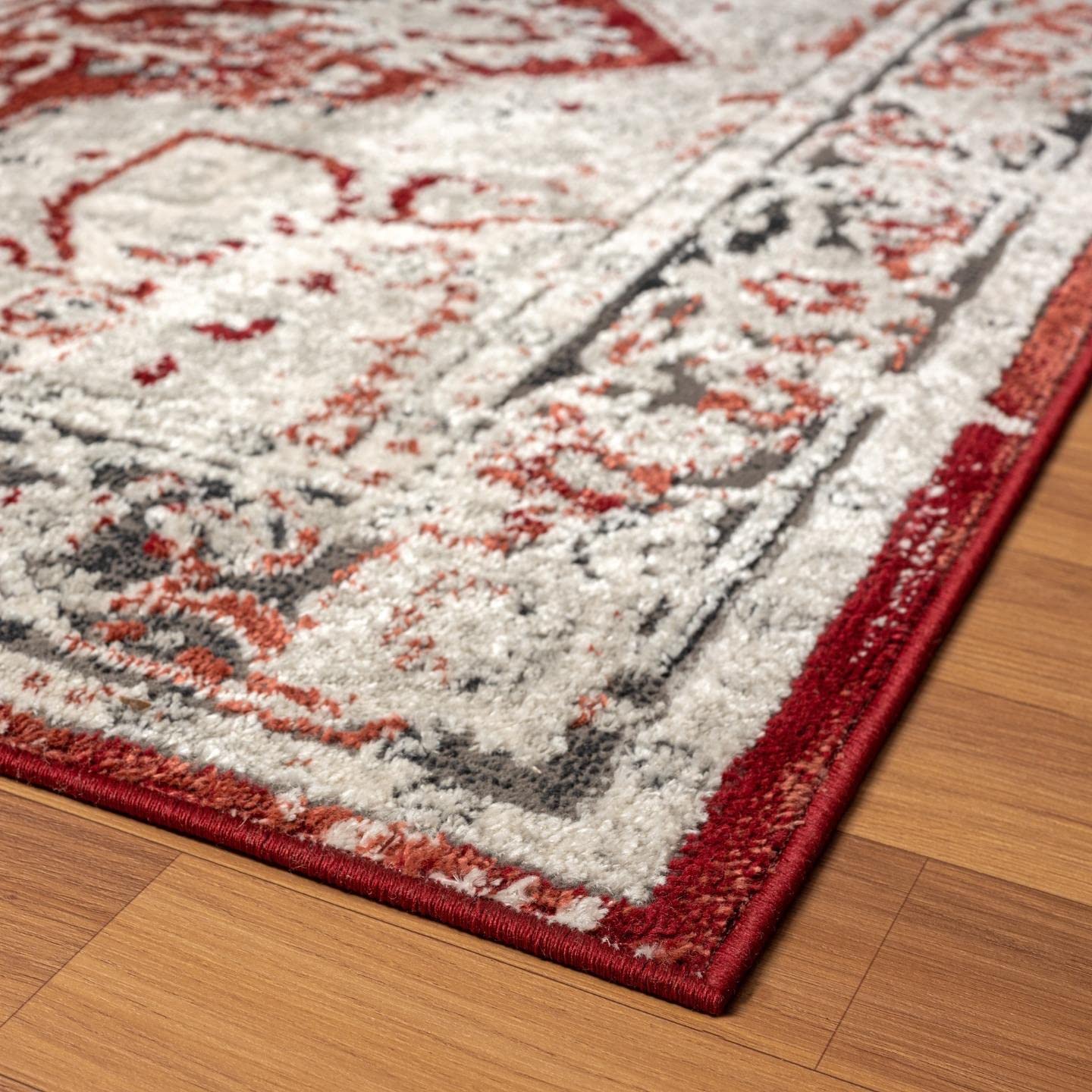 LUXE WEAVERS Moroccan Floral Vintage Red 5x7 Area Rug