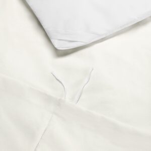 400 Thread Count Off White Super Queen Size Duvet Cover Set, 3 Piece Double Brushed Cotton Duvet Cover with Button Closure, 1 Super Queen Duvet Cover (90 x 98) inches and 2 Pillow Shams