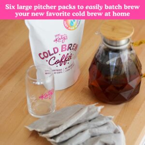 Drink Katy’s Cold Brew Coffee Packs, 6 Large Ready-to-Brew Pitcher Packets, No More Messy Cold Brew, Smooth & Delicious Dark Roast Brazilian Craft Coffee, Proudly Woman-Owned (Makes 32 Servings)