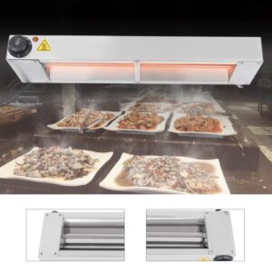 60" Electric Strip Heater 1000W 110V Commercial Grade Infrared Food Warmer Temperature Adjustable Overhead Warmer (60 Inch)