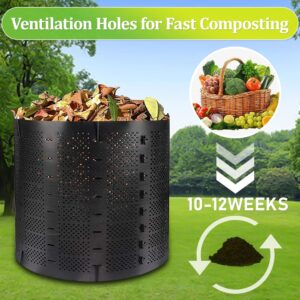 YUEWO 220 Gallon Compost Bin Outdoor Expandable Outdoor Composter for Leaves, Grass, Coffee Grounds, Kitchen Waste, Trees and Dead Shrubs