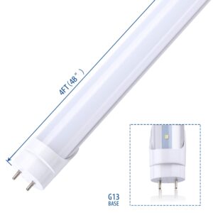 JOMITOP 4FT Led Light Tube, 22W (60W Equivalent), 2640 Lumens, Frosted Cover,Coollight White 6000K, T8 Ballast Bypass Required, Dual-End Powered, AC 90-277V Pack of 4