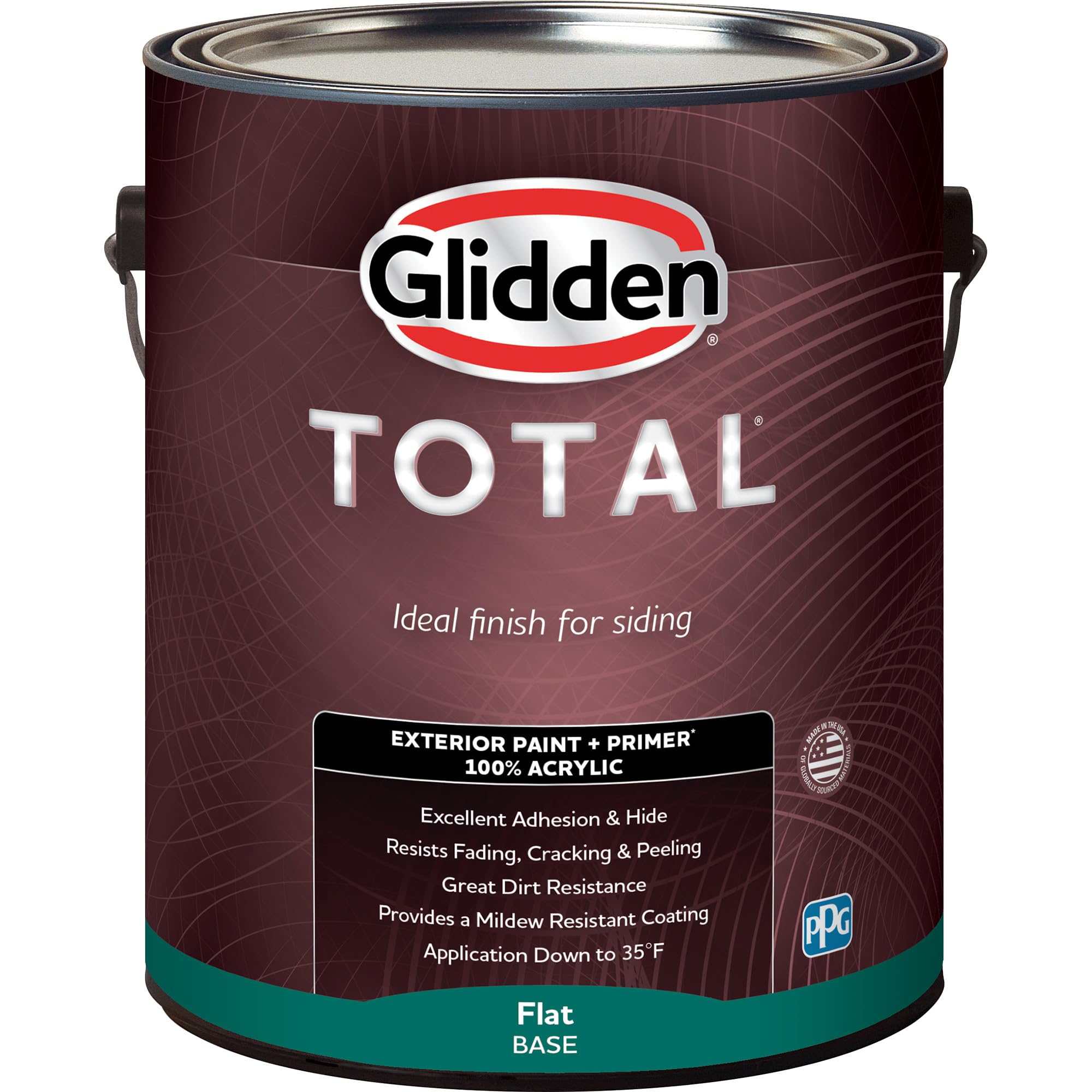 Glidden Total Exterior Paint & Primer All-in-One, Bigfoot/Brown, Flat, 1 Gallon