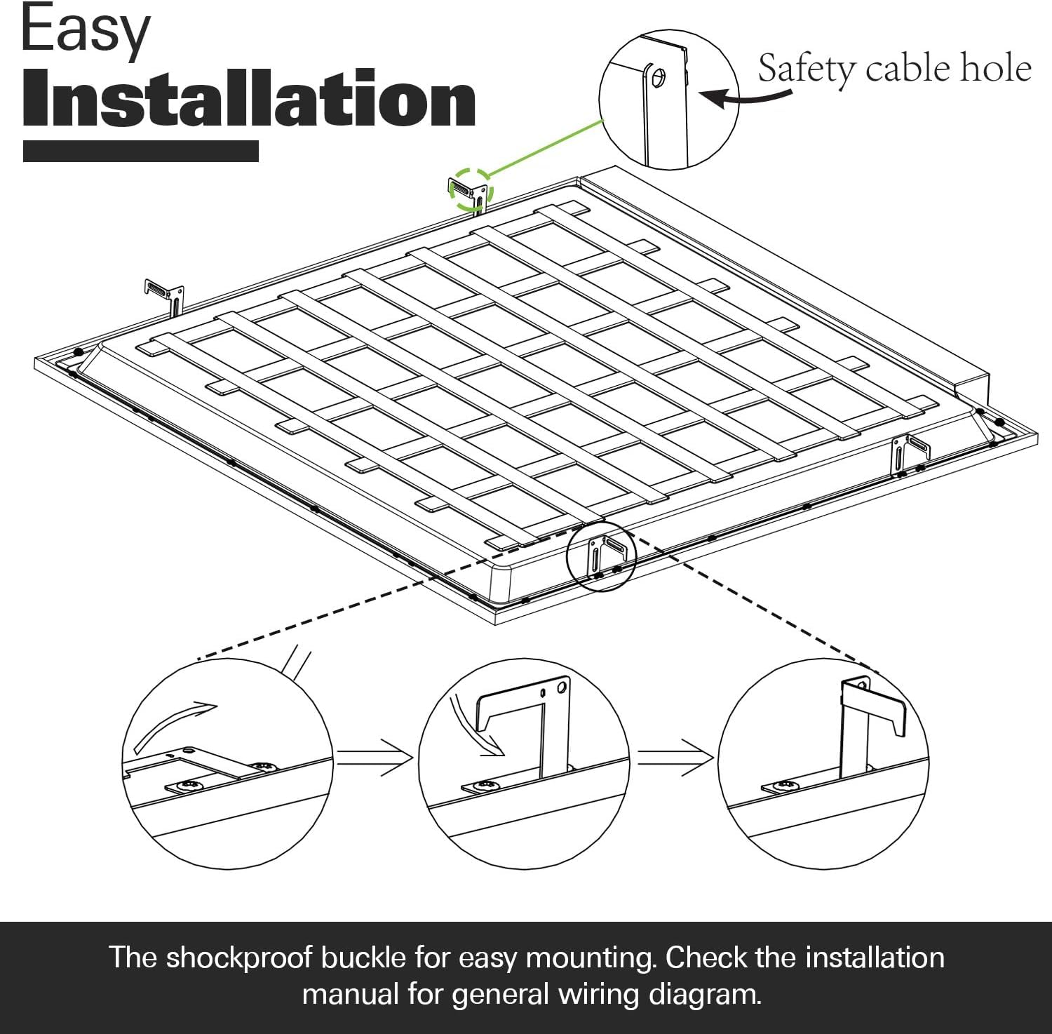 WEIZE LED Flat Panel Light, 30/40/50W, 0-10V Dimmable, CCT Selectable 4000K/5000K/6500K, 2x2 FT Recessed Back-Lit Drop Ceiling Light, Lay in Fixture for Office