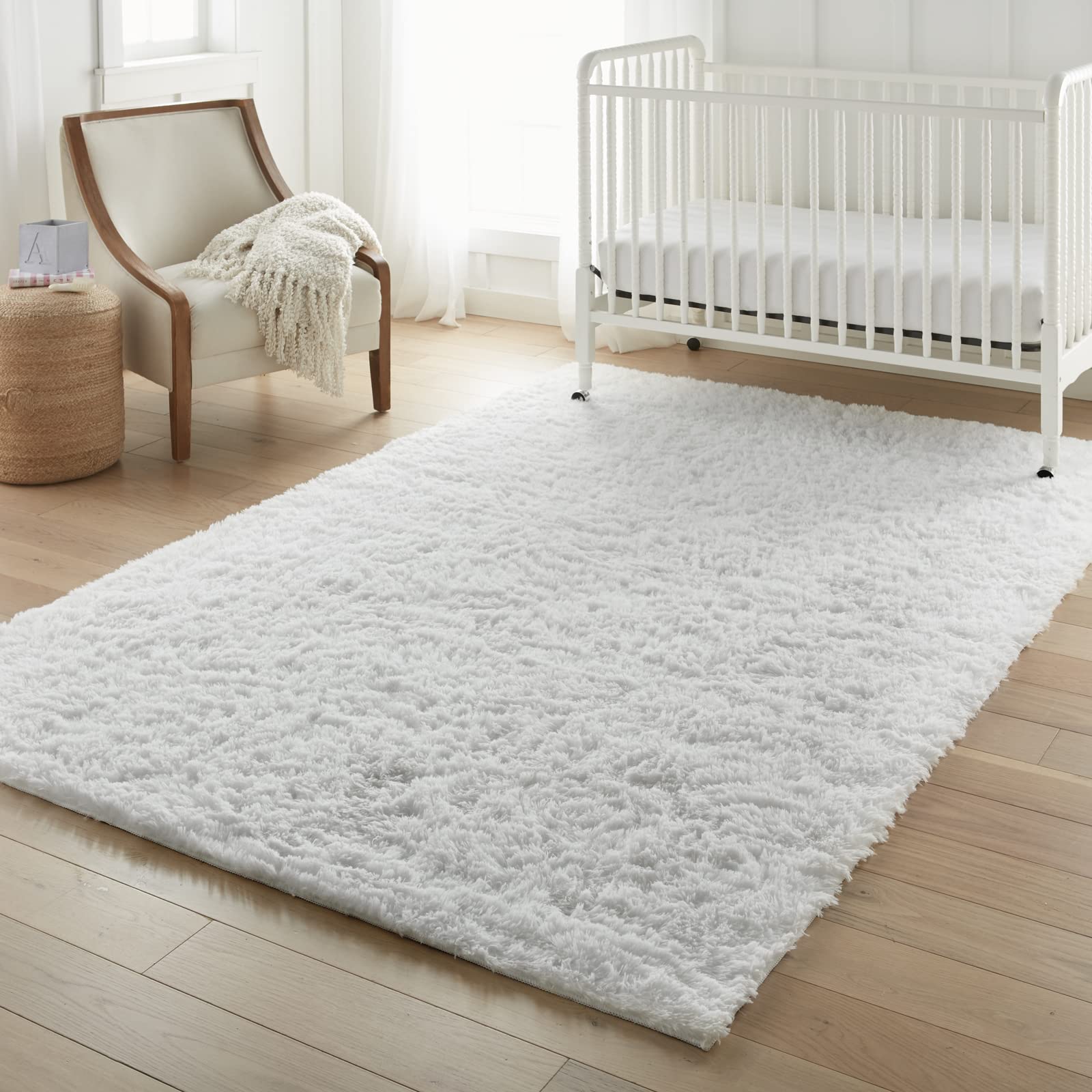 Ophanie Rugs for Living Room 6x9 White, Large Fluffy Floor Shaggy Carpets for Bedroom, Fuzzy Plush Soft Carpet for Kids Boys Girls Dorm Nursery Home Decor Aesthetic