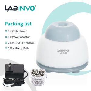 LABINVO Mini Vortex Paint Mixer, Lab Vortex Shakers with Touch Function, Lab Vortexer for Gel Polish, Eyelash Adhesives and Test Tubes Vortex Mixing, IN-MXMN001