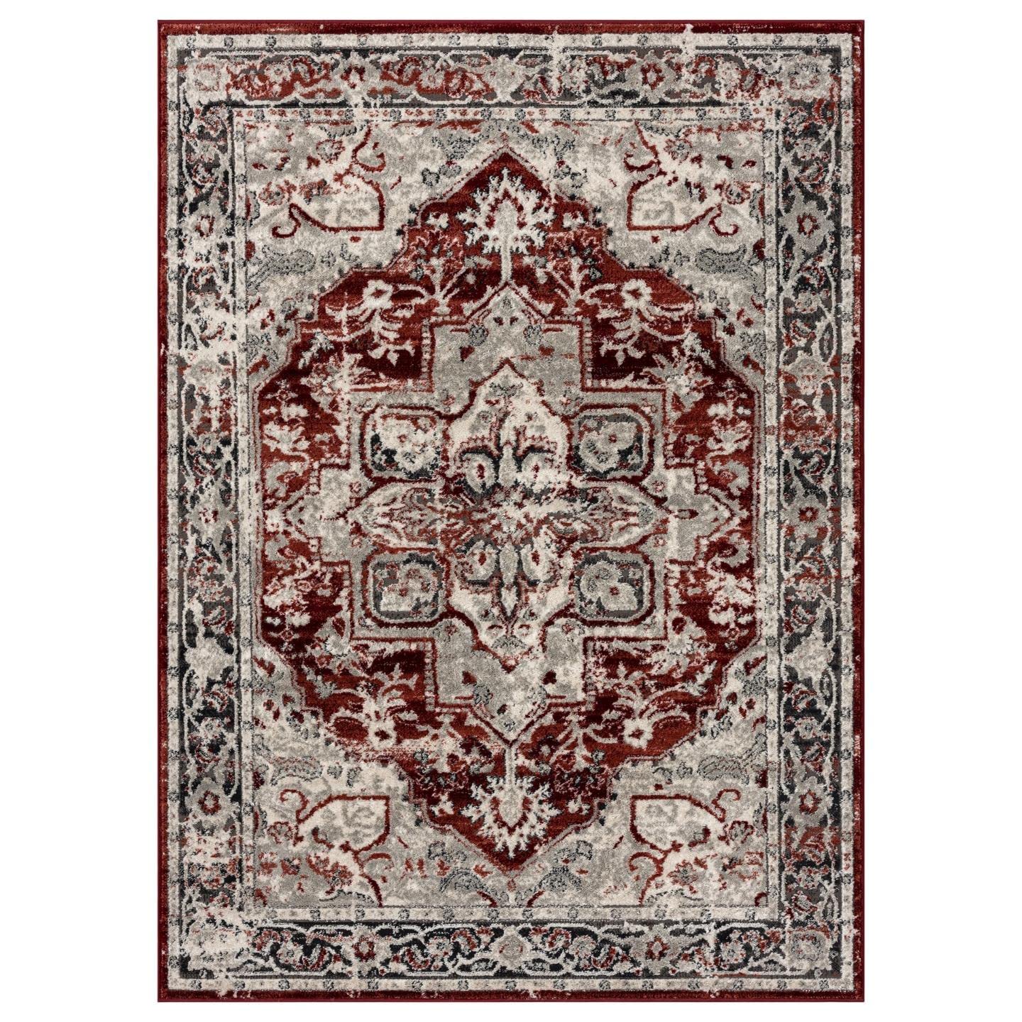 LUXE WEAVERS Moroccan Floral Vintage Red 5x7 Area Rug