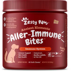 Ancient Elements 8-in-1 Bites for Dogs - Joint, Skin, Gut, Immune, Heart, Antioxidant Support + Ancient Elements Allergy & Immune Bites for Dogs - Omega 3 Wild Alaskan Salmon Fish Oil