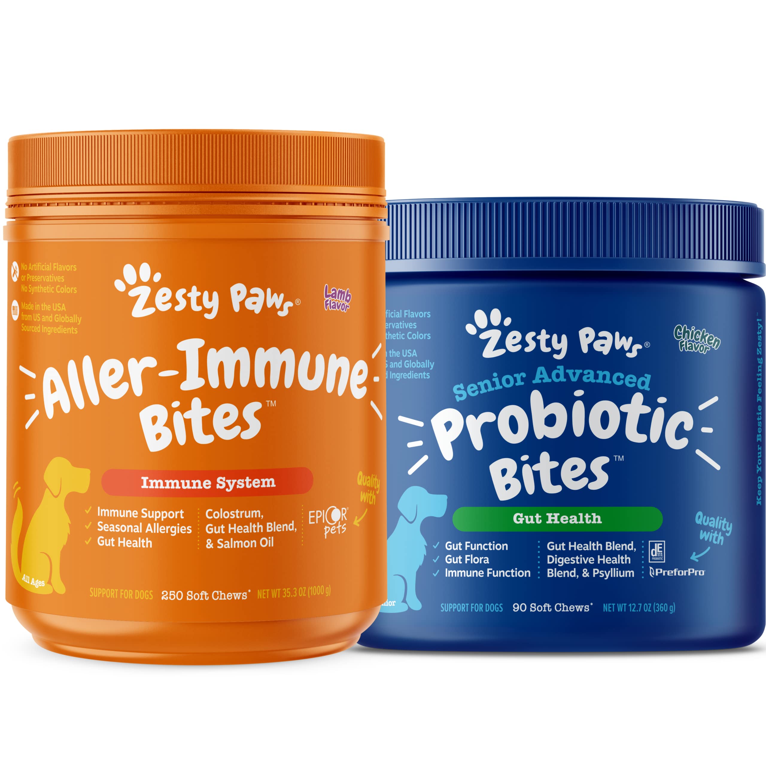 Allergy Immune Supplement for Dogs Lamb- with Omega 3 Wild Alaskan Salmon Fish Oil + Probiotic for Dogs - with Natural Digestive Enzymes + Prebiotics & Pumpkin