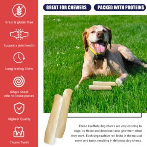 American Made Treat Co - Dog Treats, All Natural Flavor Beef Rawhide Chip Rolls, Puppies to Seniors, Dental Dog Bone Alternative - 5” Rolls -22 Pack