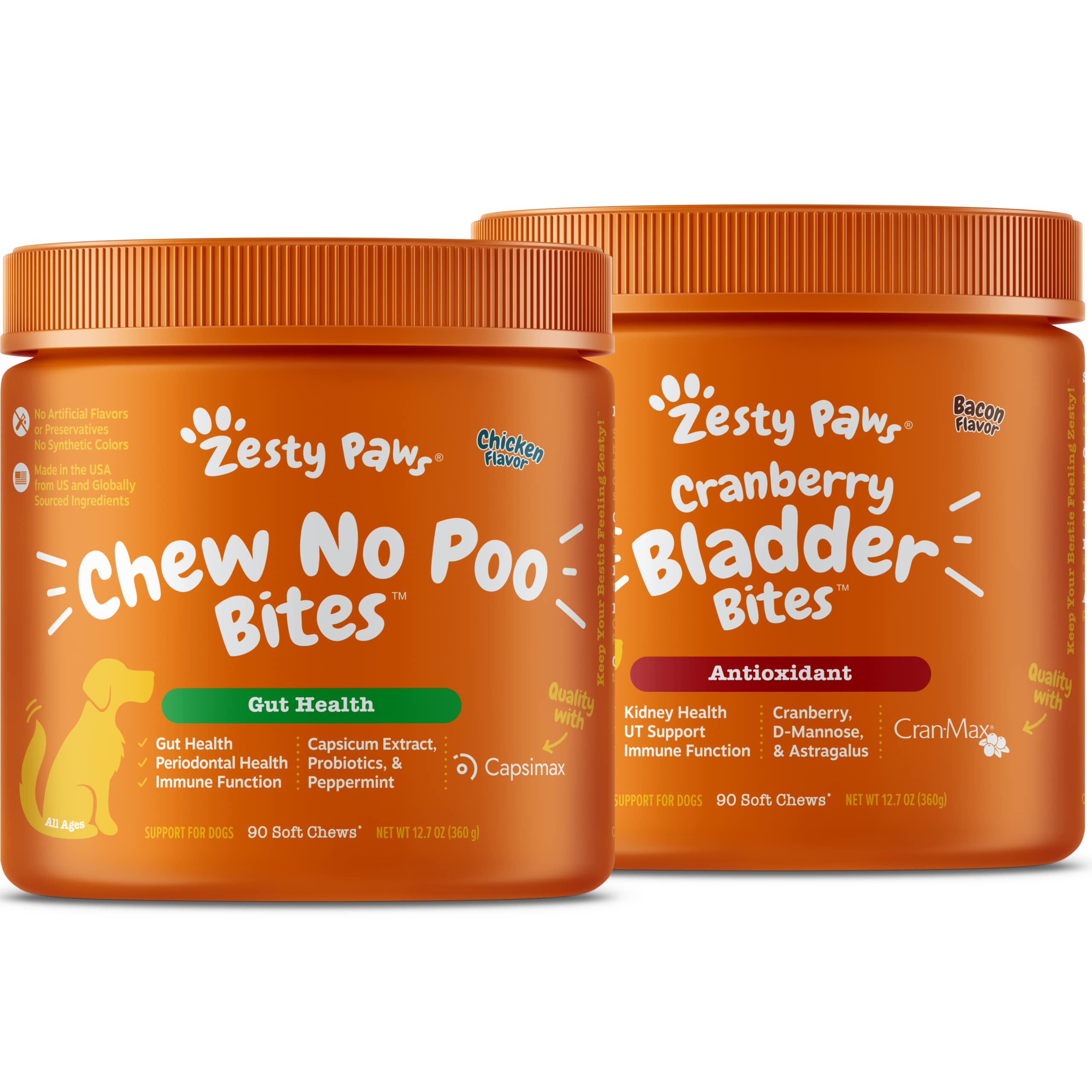 Chew No Poo Bites - Coprophagia Stool Eating Deterrent for Dogs + Cranberry Soft Chews for Dogs - Kidney, Bladder & Urinary Tract Wellness