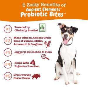 Ancient Elements Probiotics for Dogs - Chewable Dog Probiotic Supplement + Ancient Elements 8-in-1 Bites for Dogs - Joint, Skin, Gut, Immune, Heart Support