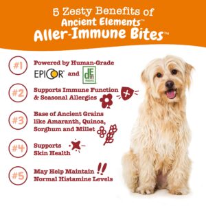 Ancient Elements 8-in-1 Bites for Dogs - Joint, Skin, Gut, Immune, Heart, Antioxidant Support + Ancient Elements Allergy & Immune Bites for Dogs - Omega 3 Wild Alaskan Salmon Fish Oil