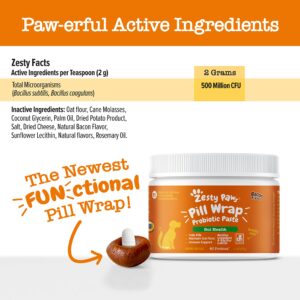 Zesty Paws Glucosamine for Dogs - Hip & Joint Health Soft Chews with Chondroitin & MSM + Pill Wrap Probiotic Paste for Dogs - Immune & Digestive System Support