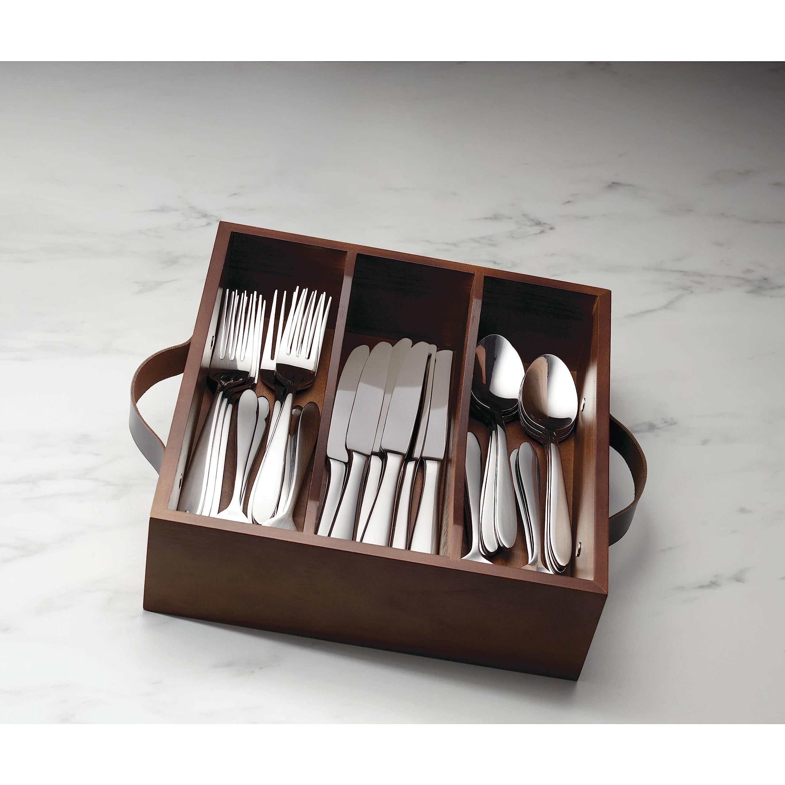 Oneida Mooncrest 30Pc Flatware Set + Caddy, Metallic, 30 Count