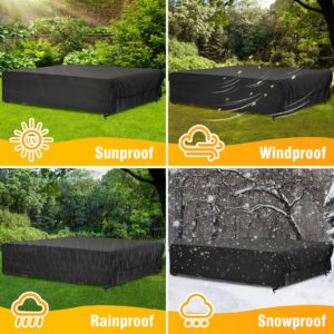 Velway Patio Furniture Cover Waterproof Outdoor Sectional Sofa Set Covers, Large 126"Lx126"Wx28"H, All Weather Oxford Tear-Resistant Table Chair Set Cover with Windproof Design, Black