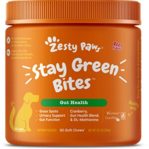 Allergy Immune Supplement for Dogs - with Omega 3 Wild Alaskan Salmon Fish Oil + Stay Green Bites for Dogs - Grass Burn Soft Chews for Lawn Spots