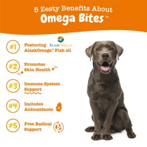 Omega 3 Alaskan Fish Oil Chew Treats for Dogs - with AlaskOmega for EPA & DHA + Probiotics for Dogs - Probiotics for Gut Flora, Digestive Health