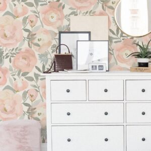 NuWallpaper Rose Peachy Keen Peel & Stick Wallpaper