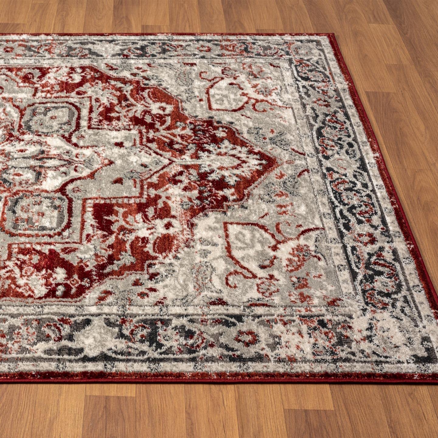 LUXE WEAVERS Moroccan Floral Vintage Red 5x7 Area Rug