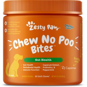 Probiotics for Dogs - Probiotics for Gut Flora, Digestive Health + Chew No Poo Bites - Coprophagia Stool Eating Deterrent for Dogs