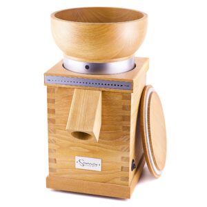 Sana Grain Mill, Premium Grain Mill, 850-gram capacity 100 gram per minute output 15 Year Warranty, Made in Germany, Natural Beech Wood