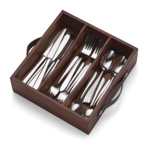 oneida mooncrest 30pc flatware set + caddy, metallic, 30 count