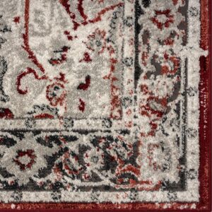 LUXE WEAVERS Moroccan Floral Vintage Red 5x7 Area Rug