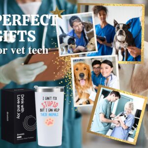 Onebttl Vet Tech Gifts, Appreciation Gifts for Veterinary Technologists on Christmas, Birthday and End of Year, 20 oz Stainless Steel Insulated Tumbler - Help Their Animals