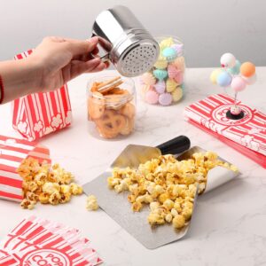 602 Popcorn Machine Supplies Set Sifting Speed Stainless Steel Popcorn Scoop Popcorn Salt Shaker 600 Pcs 2 Styles 1 oz Popcorn Bags Seasoning Dredge with Handle for Home Kitchen Theater Movie Tool