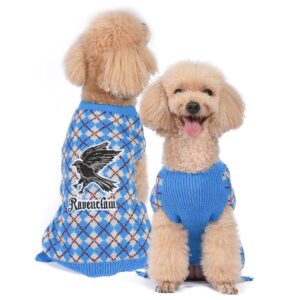 harry potter: ravenclaw pet sweater - medium | medium harry potter costumes for dogs| harry potter dog apparel & accessories for hogwarts houses, ravenclaw blue