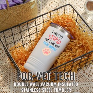 Onebttl Vet Tech Gifts, Appreciation Gifts for Veterinary Technologists on Christmas, Birthday and End of Year, 20 oz Stainless Steel Insulated Tumbler - Help Their Animals