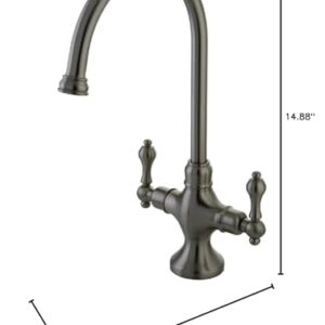 Kingston Brass KS1768ALLS Vintage Two-Handle Kitchen Faucet, 7-7/8 inch in Spout Reach, Brushed Nickel